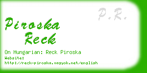 piroska reck business card